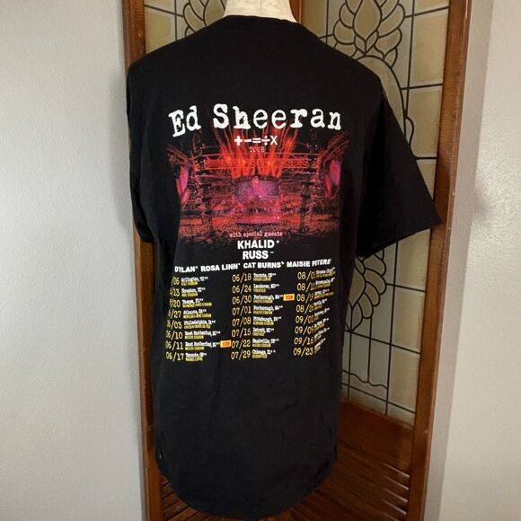 Ed Sheeran Shirt Black Blue Mathematics 2023 Tour Concert Size L - Picture 3 of 10
